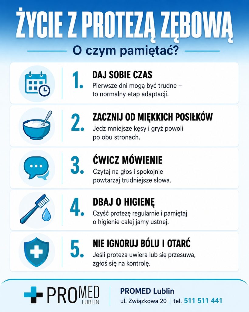 zasady życia z protezą zębową